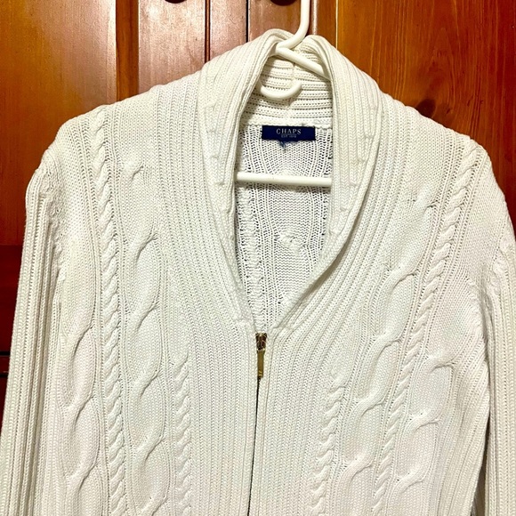 Ralph Lauren Chaps Sweaters - Ralph Lauren Women's White Cable Knit Sweater - Large